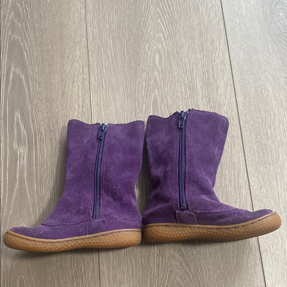 Live and Luca Toddler Girls Sz 6 6T 6c Purple Suede Button Leather Boots Tall - Picture 5 of 8
